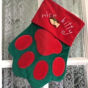 Pet Cat's Christmas Stocking - Paw - Nice Kitty